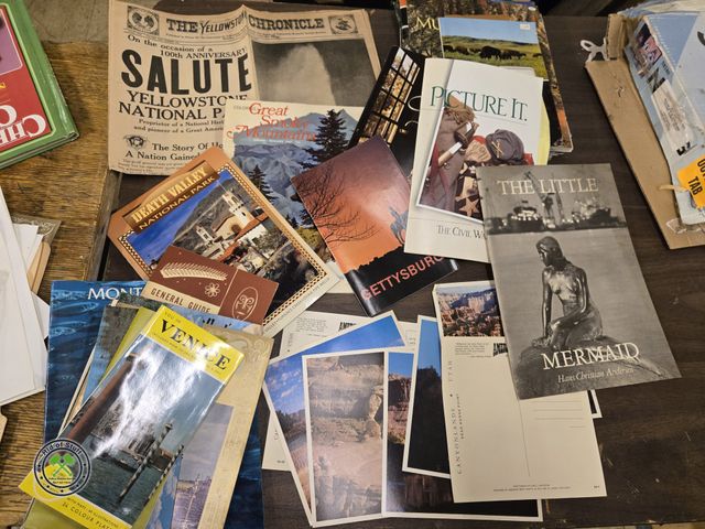 Lot 53-988 - Lot of Vintage Ephemera including, Travel Brochures, Newspaper Clippings, Travel Maps, and more