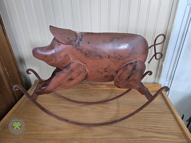 Ridofstuff.com - Lot 53-863 - Rocking Metal Fold Art Pig Sculpture ...