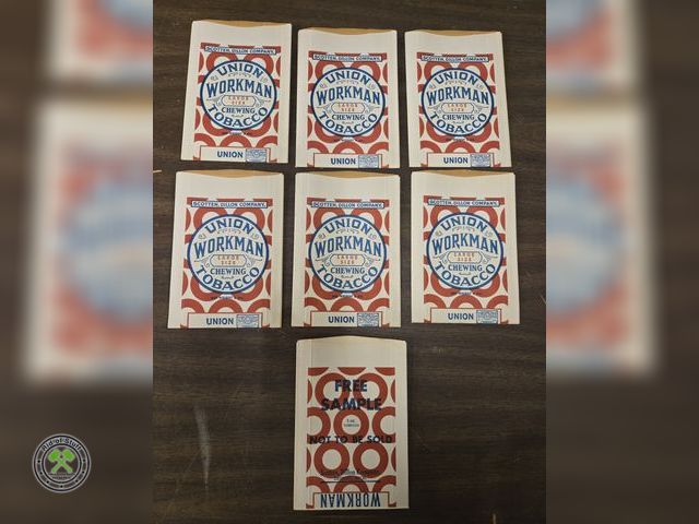 Lot 53-985 - Lot of (6) NOS 1930's Union Workman Chewing Tobacco Heavy Paper Packing bags (C14B)