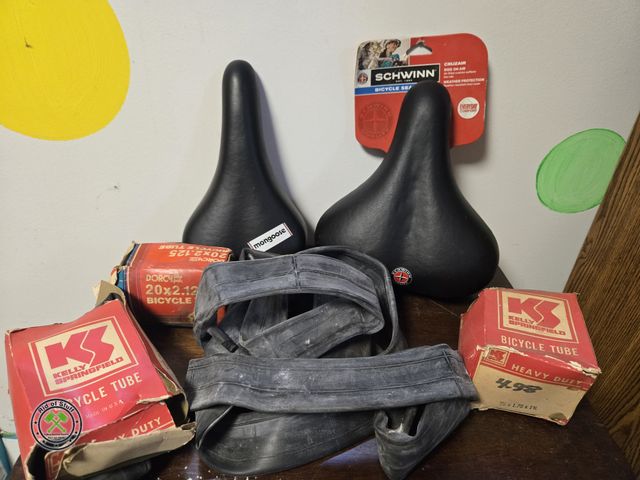 Lot 53-740 - Brand New Bike Seats, and misc lot of Bicycle Tire Tubes (BSMT)