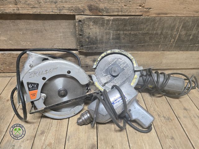 Lot 53-996 - Electric Powered Electric Power Tool Lot - Includes: 6 1/2" Skil Saw, Drill and Craftsman Twin Cutte...