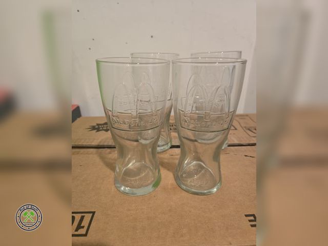 Lot 53-688 - NOS Box of 28 Vintage McDonalds Clear Retro Glasses (BSMT)