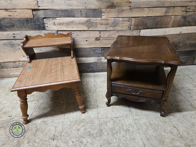 Lot 53-828 - (2) Wooden Two Tier Side Tables - Good Condition (E)