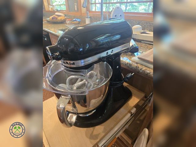 Lot 53-540 - Kitchen Aid Artisian Black Stand Mixer with Attachments - Like New - Works!