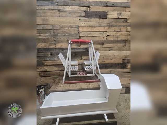Lot 53-808 - Doll Sized Wooden Rocker Swing and Wooden Doll Bed (B5F)