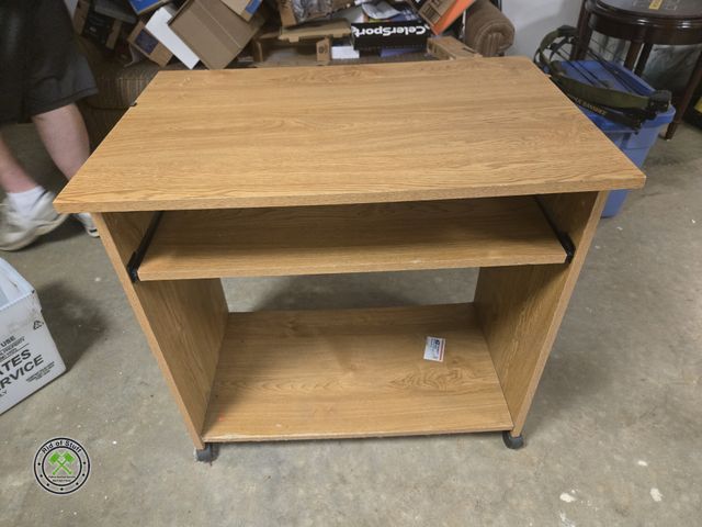 Lot 53-639 - Wooden Microwave Stand/Desk on Wheels - Measures: 30"x20"x30" (BSMT)