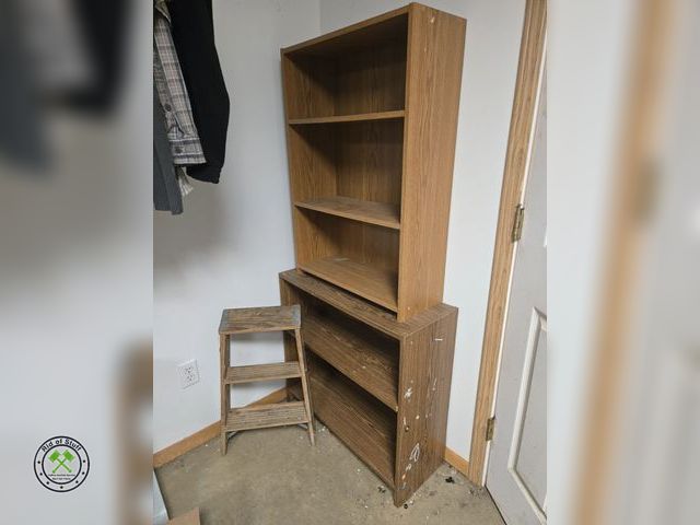 Lot 53-690 - (2) Wooden Book Shelves and Wooden Step Ladder (BSMT-2)