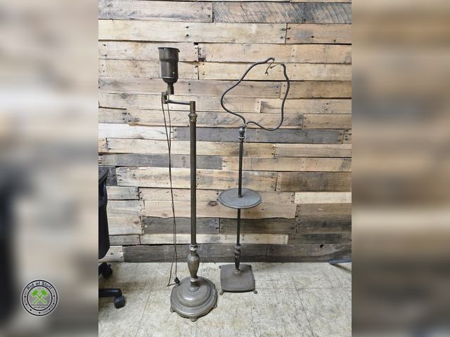 Lot 53-1009 - (2) Antique Metal Floor Lamp Bases (E)