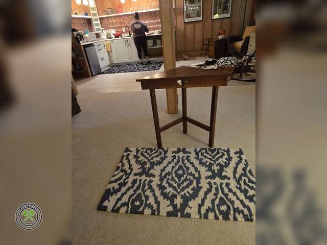 Lot 53-649 - Wooden Corner Accent Table with Drawer - Measures:28"x14"x29" with Accent Rug