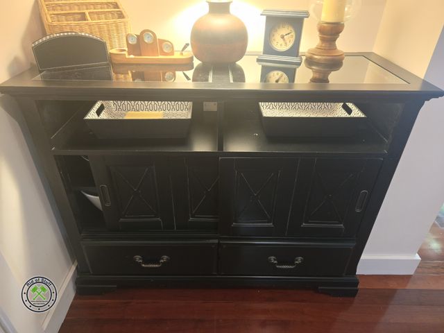 Lot 53-533 - Wooden Black Buffet Bar - Measures: 51"x19"x39" - Winning bidder must bring help to remove from hous...