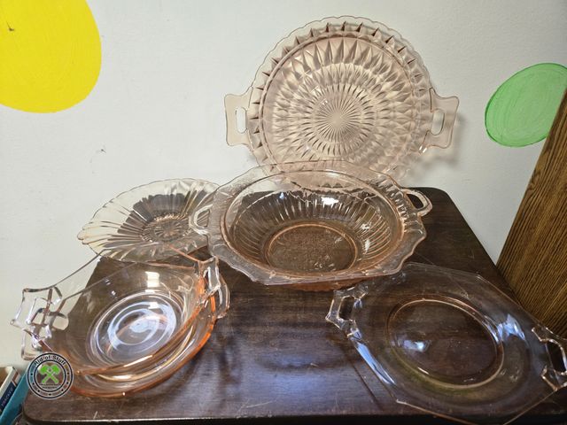 Lot 53-730 - Lot of Pink Vintage Depression Glass Pieces (BSMT-3)