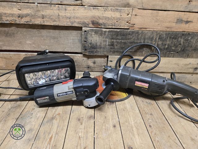 Lot 53-997 - Electric Power Tool Lot - Includes: Craftsman Angle Grinding Wheel, Porter Cable Orbit Sander and 12...