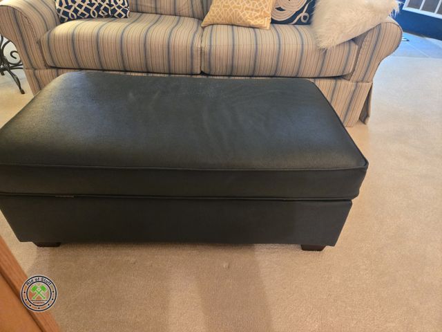 Lot 53-603 - Black Faux Leather Ottoman with Storage - Measures: 44"x26"X17"