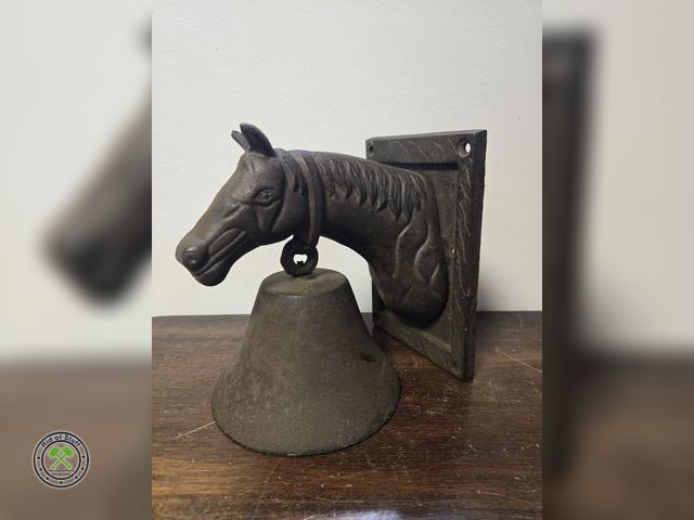 Lot 53-721 - Vintage Cast Iron Metal Horse Wall Mount Bell (BSMT-3)
