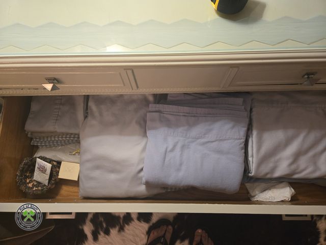Lot 53-596 - 3 Dresser Drawers full of misc linens, table runners, table cloths, placemats, sheet sets. All are i...