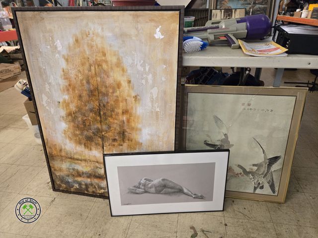 Lot 53-514 - Lot of Home Wall Decor - Large Painting on Canvas measures: 37"x50"