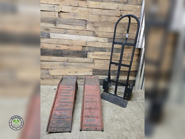 Lot 53-2018 - Metal Car Ramps and 800 lb Capacity 2 Wheel Dolly