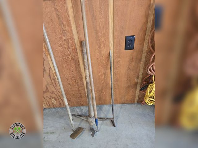 Lot 53-701 - Lot of Wooden Garden/Yard Hand Tools - Garden Hoes, Pick Ax