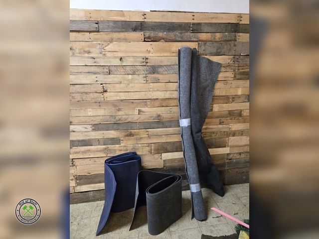 Lot 53-827 - Rubber mats and Roll of Gray thin outdoor carpet like material