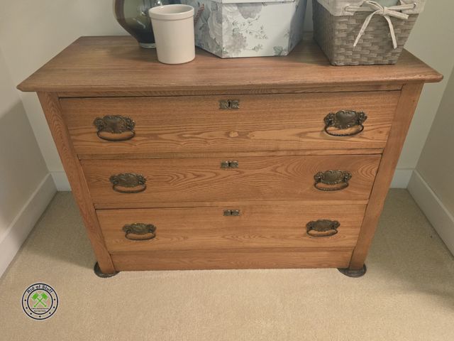Lot 53-508 - Nice Wooden 3 Drawer Dresser - Measures: 19"X43"X31" - excellent condition - Item is upstairs - Winn...