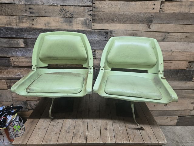 Lot 53-815 - 2 Green Folding Fishing Chairs on 8" Pedestal