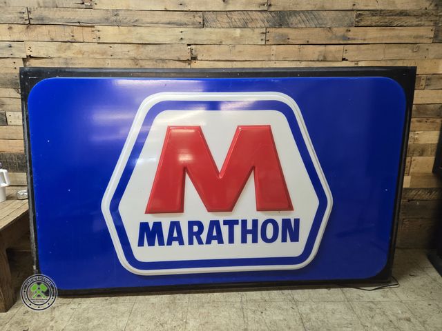 Lot 53-800 - Large 7'x4' Plastic Gas Station Marathon Sign