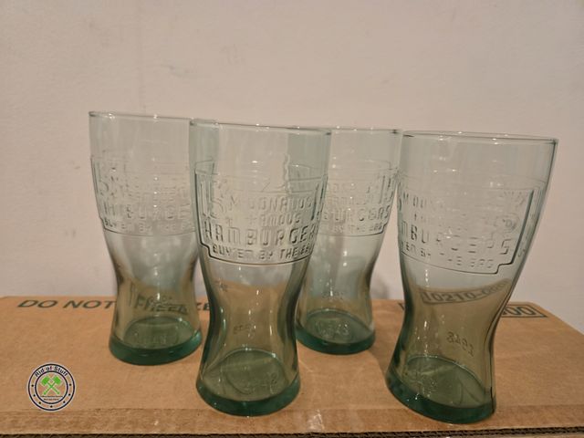 Lot 53-686 - NOS Box of 36 Vintage McDonalds Green Retro Glasses (BSMT)