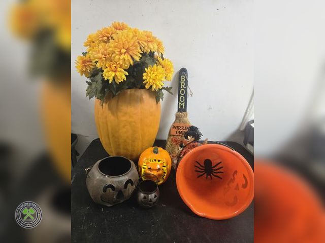 Lot 53-655 - Fall Themed/Halloween Decor Lot (BSMT)