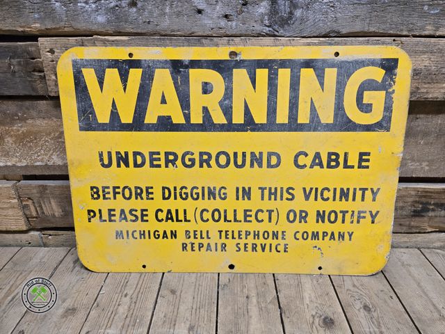 Lot 53-1090 - Michigan Bell Telephone Company Metal Sign - Measures: 20"x14"