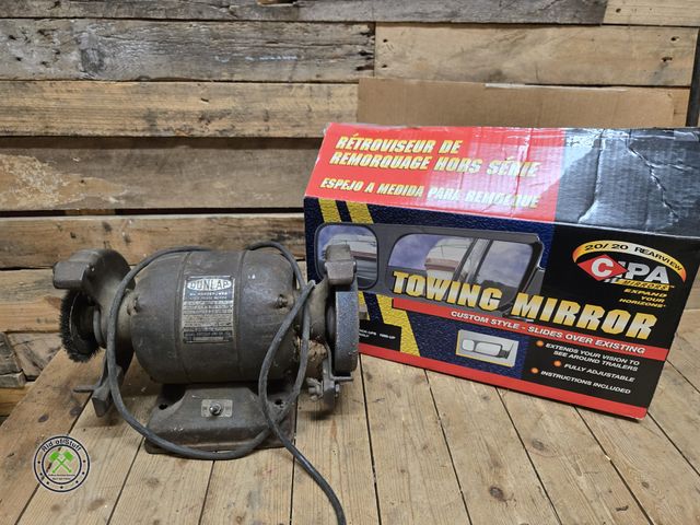 Lot 53-962 - Electric Working Bench Grinder/Sander with like new set of Towing Mirrors (C16T)