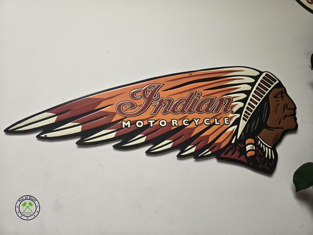 Lot 53-674 - Metal Indian Motorcycles Wall Sign - 24"