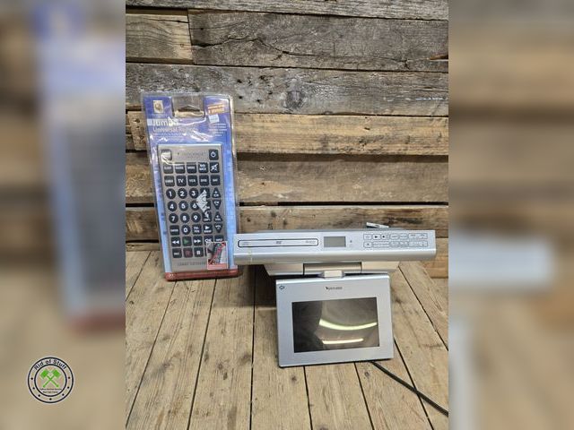 Lot 53-2023 - Under Cabinet Mounted GPX DVD Player with Remote and New JUMBO Universal Remote