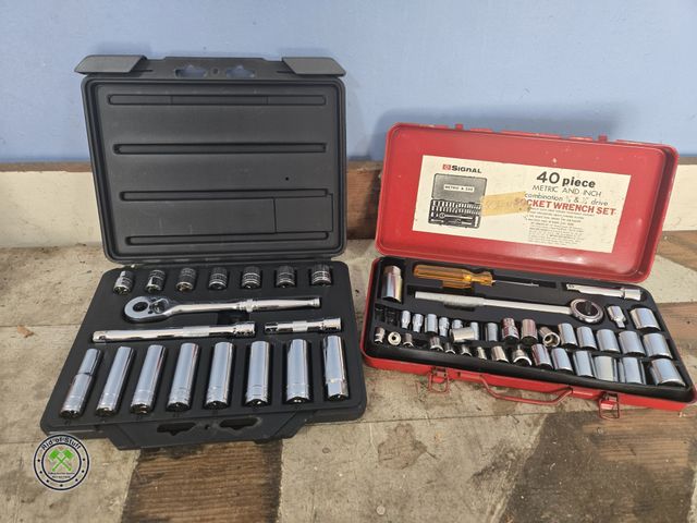 Lot 53-570 - 18 piece 3/8" Drive Metric Socket Set and 40 piece metric socket set in metal case