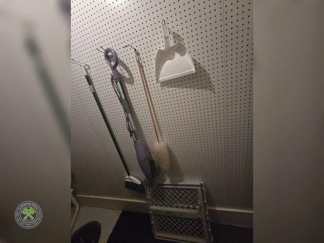 Lot 53-643 - Shark Steam Mop and other cleaning tools with Plastic Dog/baby Gate