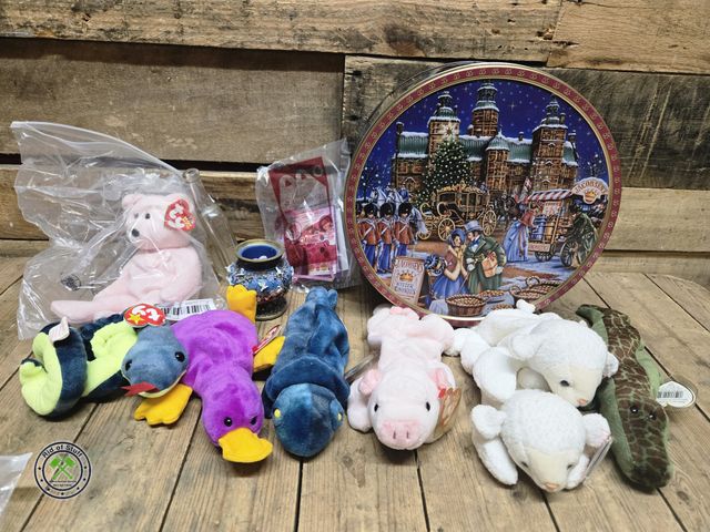 Lot 53-1032 - Lot of Beannie Babies in metal tin (C15B)