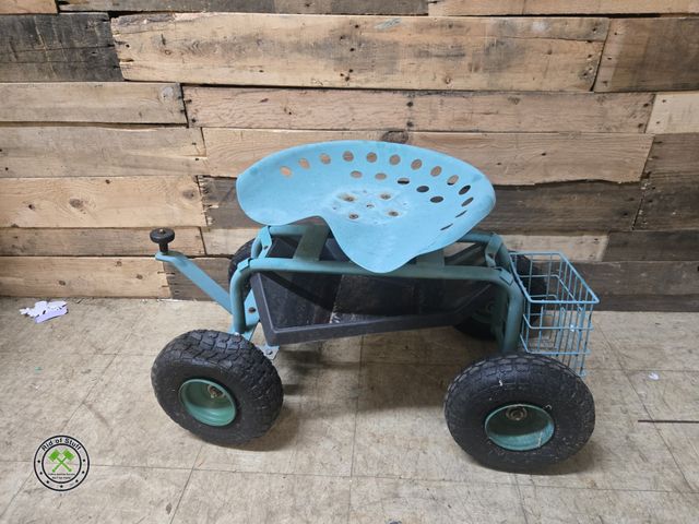 Lot 53-816 - Metal Garden Seat on Wheels