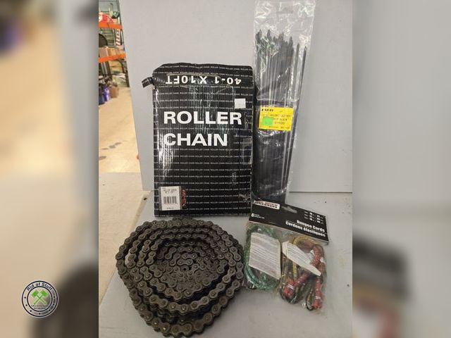Lot 53-521 - Roller Chain, Package of New Zip ties and Package of Mini Bungee Cords (B5B)
