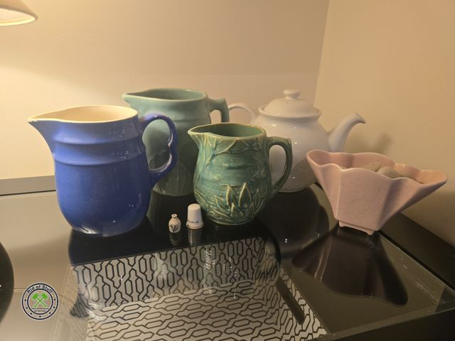 Lot 53-534 - Teapot/Vase/Pottery Lot - Oxford Stoneware and more - Bring Box or bin to load.