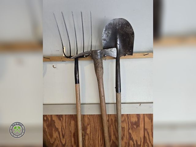 Lot 53-705 - Lot of Yard tools - Hay Fork, Shovel and Ax