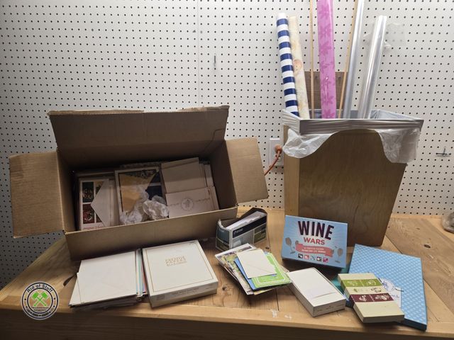 Lot 53-634 - Lot of Blank Greeting and misc occasion cards, envelopes, stationary, Wrapping paper and more