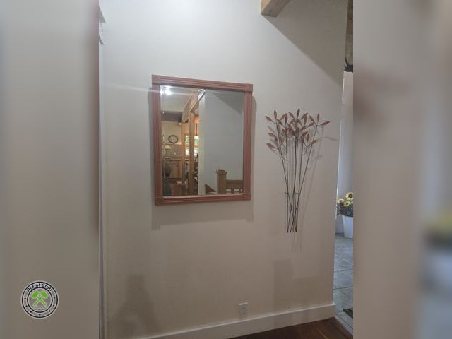 Lot 53-578 - Square Wooden Framed Wall Mirror- Measures: 26"x32" with Metal Wall Art Piece - Measures: 32"