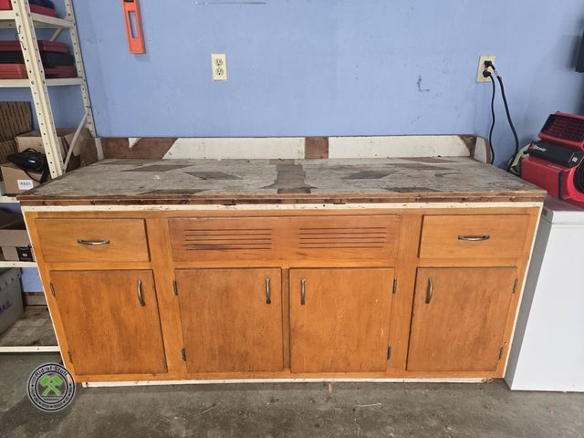Lot 53-591 - Garage Barn Work Bench Cabinet with Storage - Measures: 72"x26"x45"