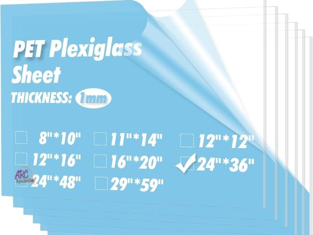 Lot 56-884540 - New - Art3d 5-Pack of 24×36" PET/Plexiglass Sheets