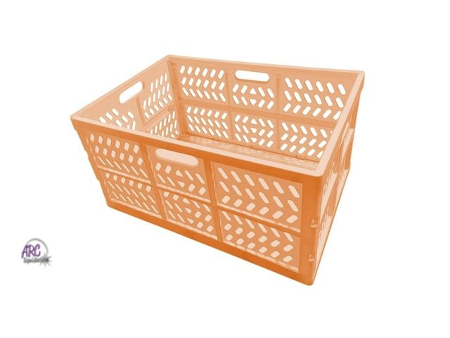 Lot 56-792424 - New Large Collapsible Bin Apricot. 19.5" long x 13.5" wide x 10.25" tall