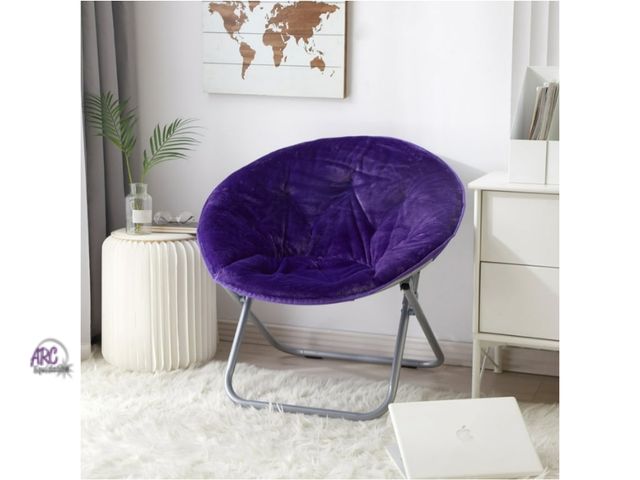 Lot 56-734518 - New Faux Fur Folding Chair, Purple
