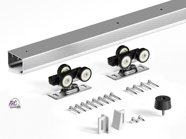 Lot 56-635150 - New - FINOSEN 6FT Commercial Grade Sliding Pocket Door Hardware Track Kit, Top Mount, Heavy Duty, Sm...