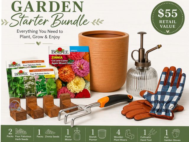 Lot 56-467750 - NEW Gardening Lot includes: 1 pair Threshold Duck Canvas Work Gloves, 1 Threshold Fluted 8” Planter,...