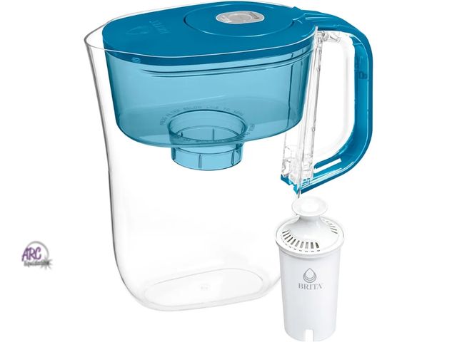 Lot 56-553018 - NEW-Brita Small 6 Cup Denali Water Filter Pitcher with 1 Brita Standard Filter-BLUE