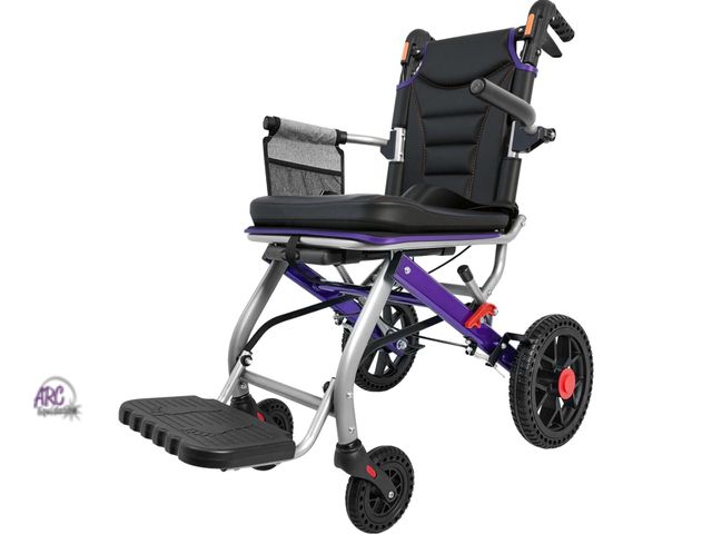 Lot 56-661940 - New - BlessReach 19.4lbs Ultra Lightweight Folding Wheelchair for Adults &amp; Seniors, 12″ PU Rear ...