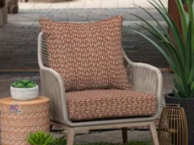 Lot 56-464561 - New - 24 in. x 24 in. 2-Piece Deep Seating Outdoor Lounge Chair Cushion in Rust Red Brushed Texture